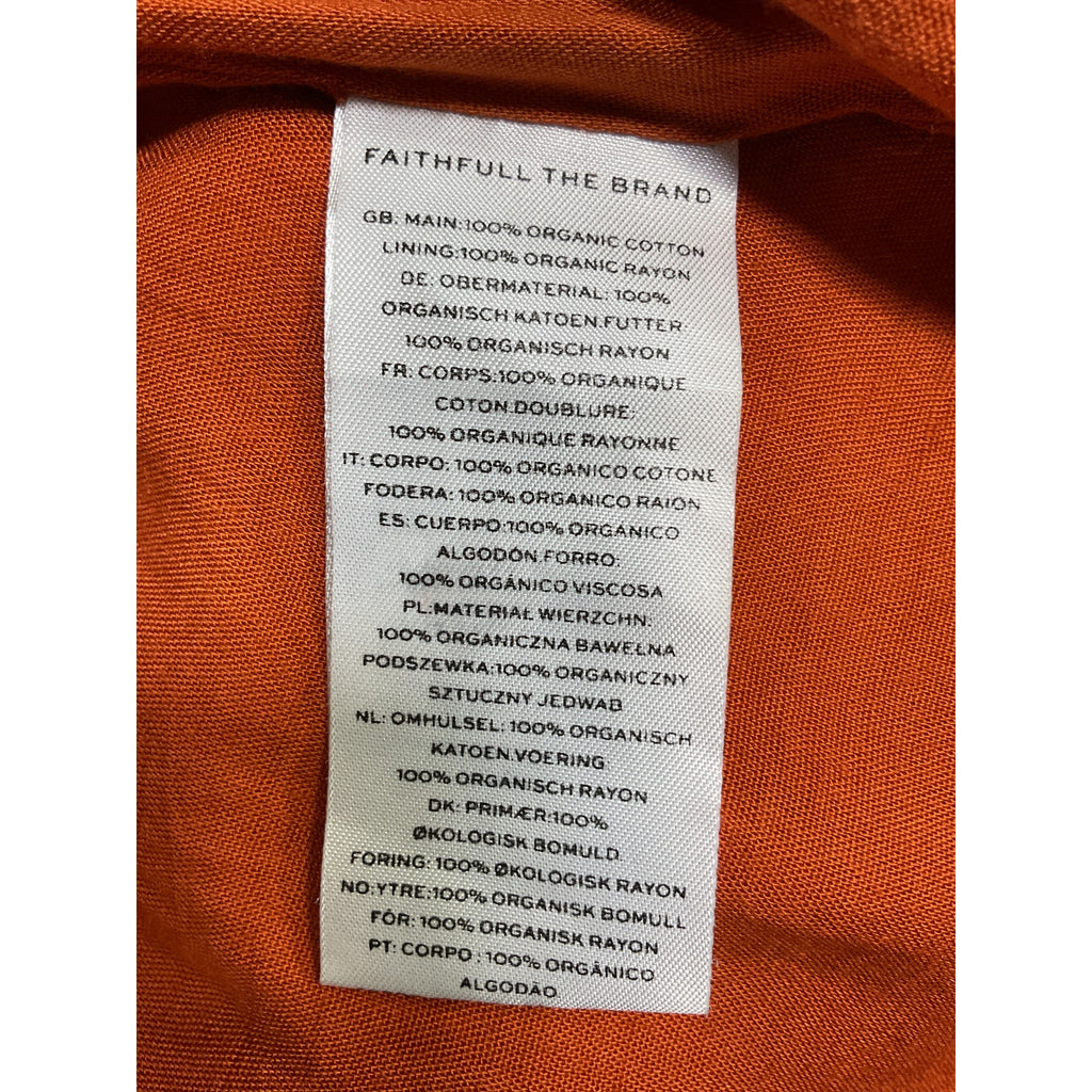 Faithfull The Brand 'Agolde' Orange Cotton Midi Dress Size M