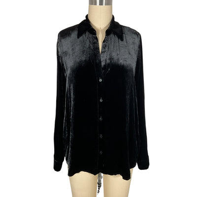 L'Agence Velvet Black Argo Shirt Size XS