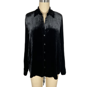 L'Agence Velvet Black Argo Shirt Size XS