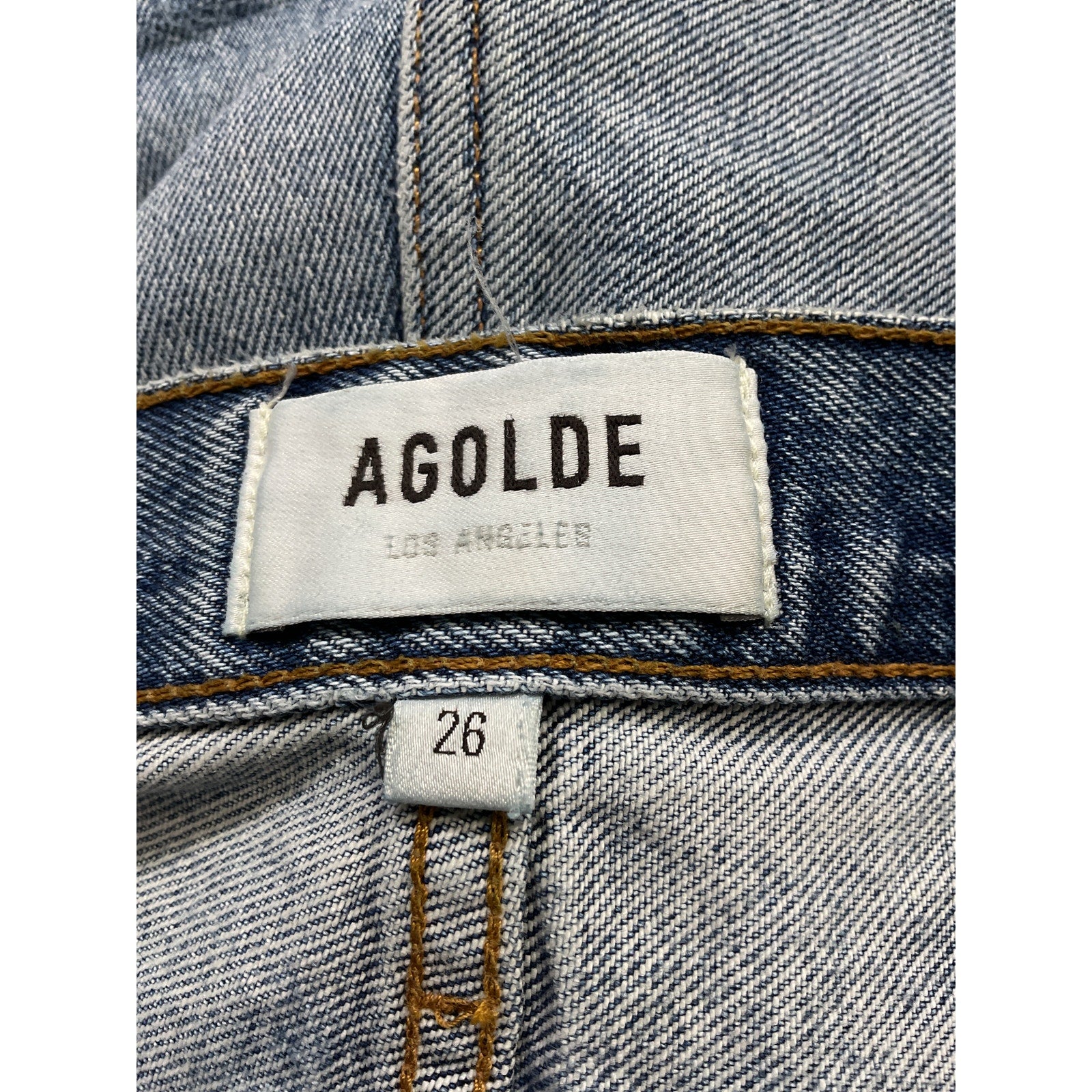 Agolde 'Criss' Blue Cross Denim Short Size 26