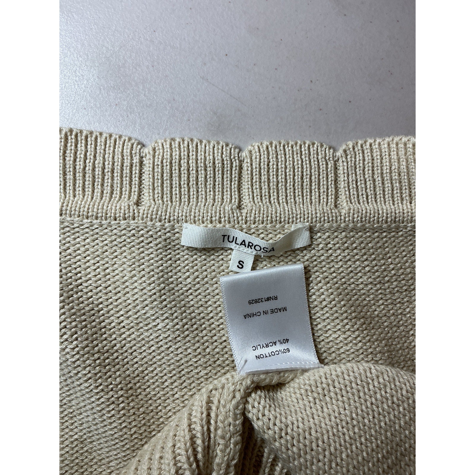 Tularosa 'Jovien' Beige Cotton Rosette Cardigan Size S