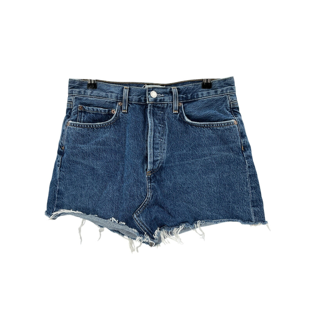 Agolde Parker 'Angled' Blue Cotton Hem Skirt Size 27