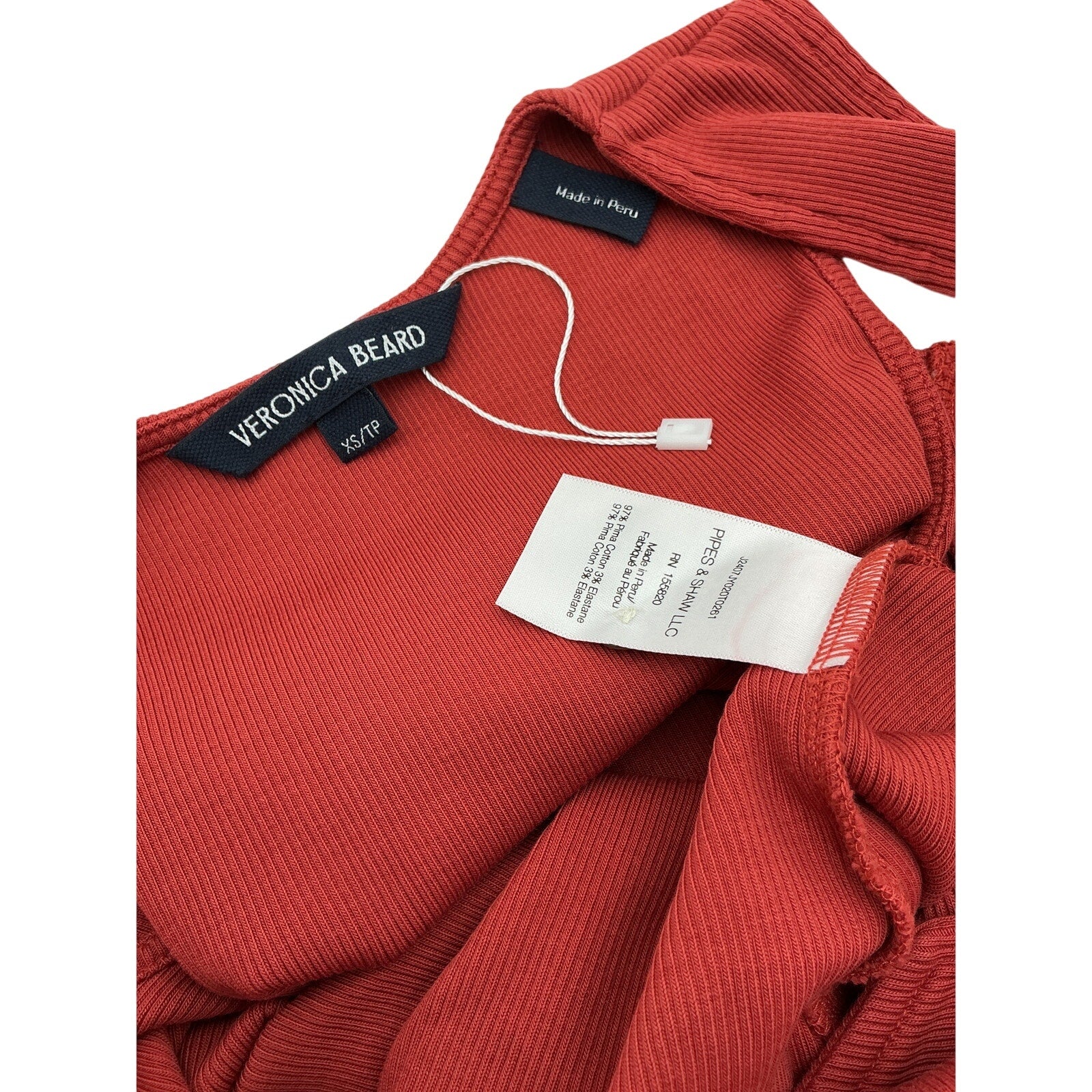 Veronica Beard 'Hoorne' Red Cotton Tank Size XS