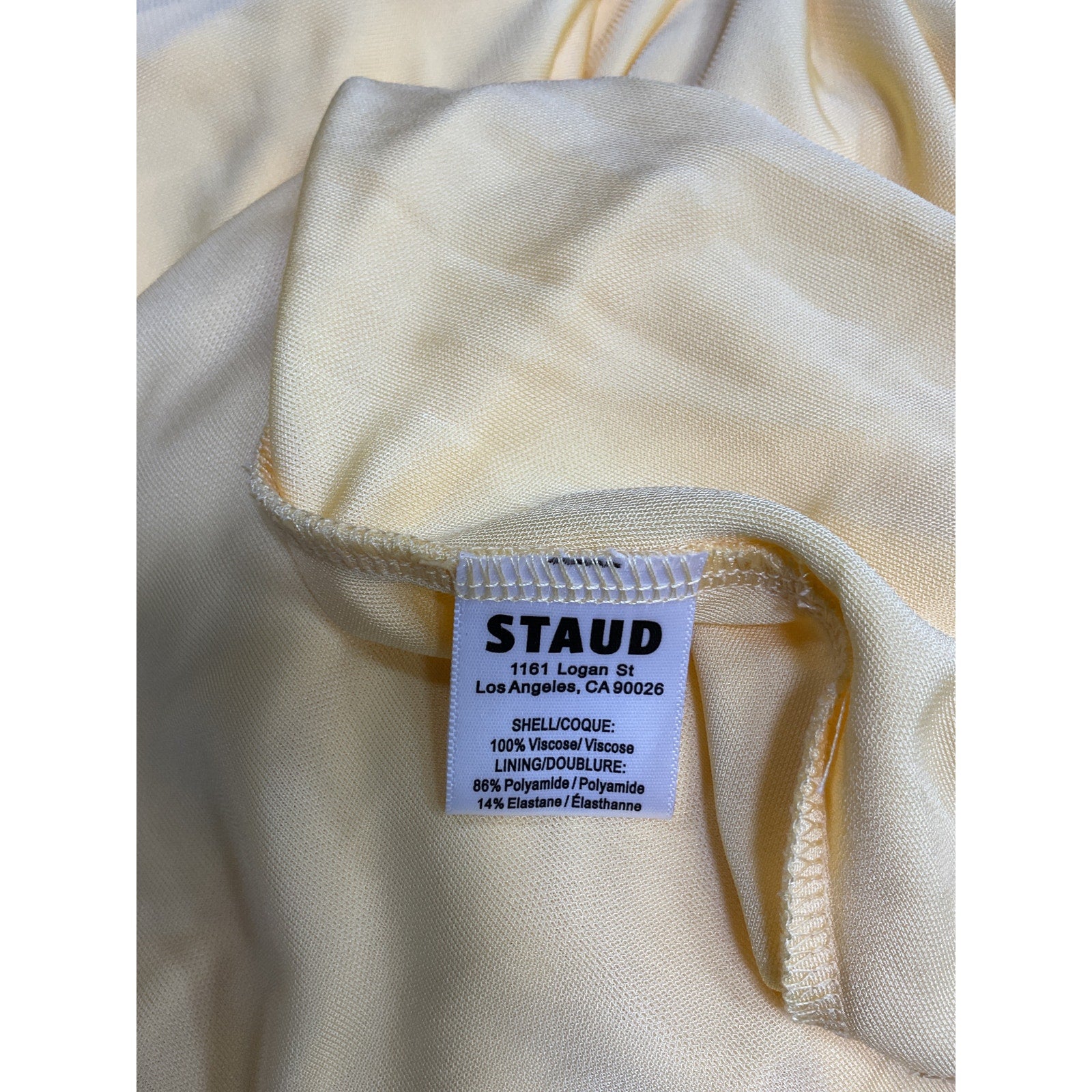Staud 'Mariana' Yellow Viscose Dress Size XL - NWT