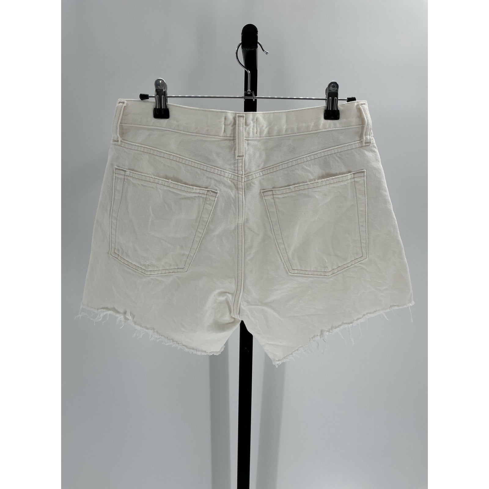 Agolde 'Parker' Ivory Cotton Long Short Size 26