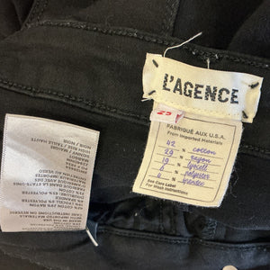 L'agence Sleek Black Margot High Rise Skinny Denim Jeans Size 25
