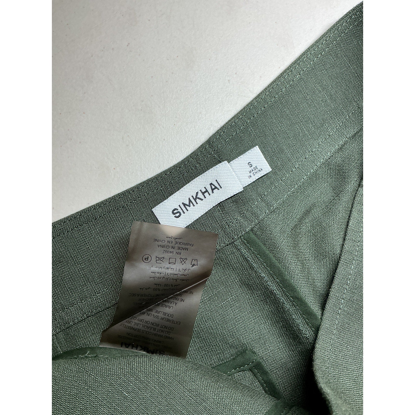 Simkhai 'Dax' Green Linen Short Size S