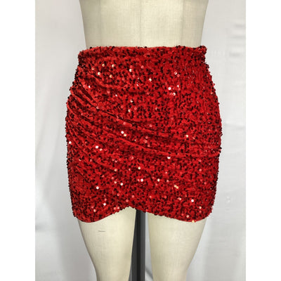 Line & Dot 'Hurley' Red Velvet Sequin Skirt Size XS