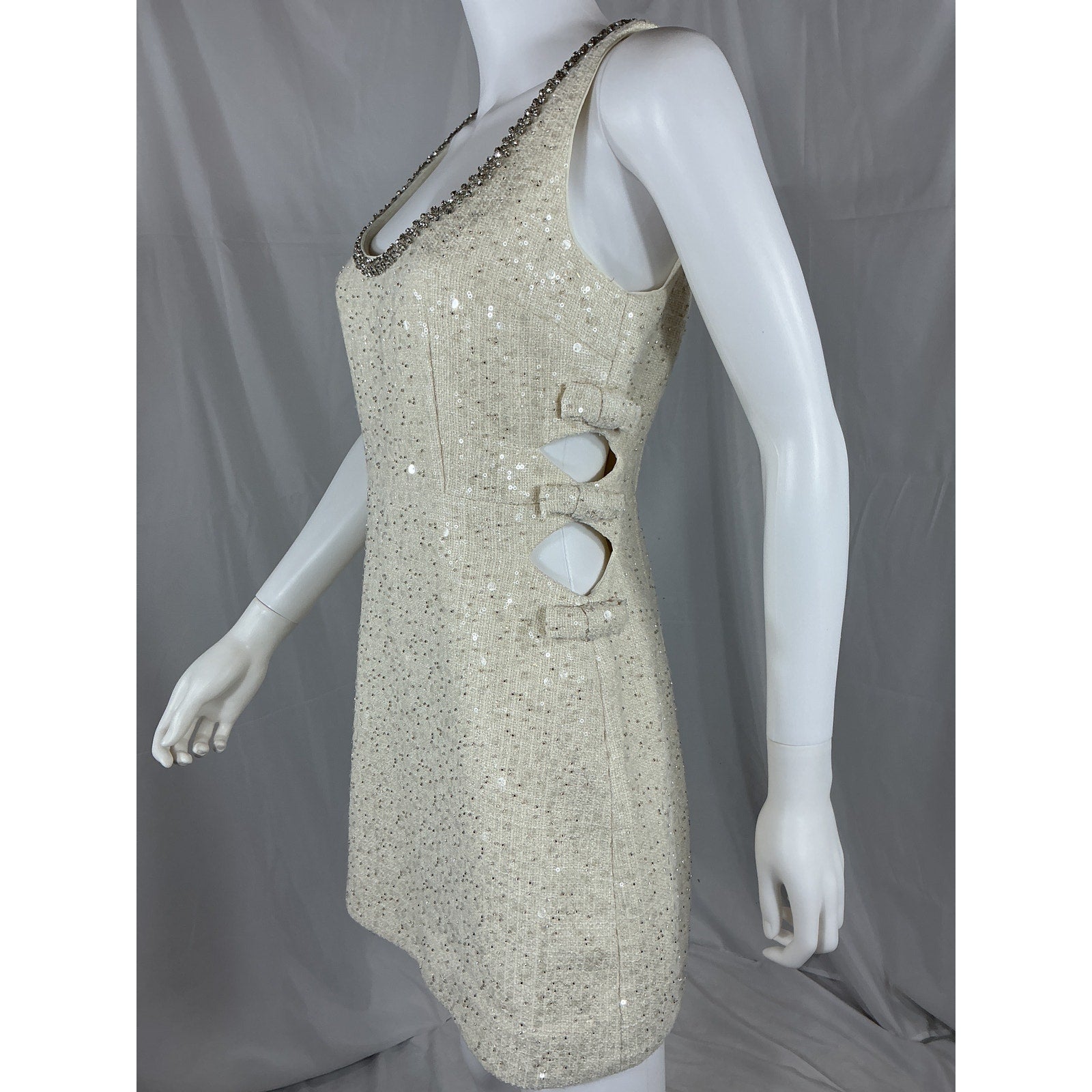 Self-Portrait White Cut Out Mini Dress Size 6