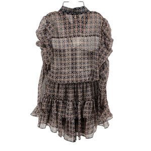Misa Los Angeles Sheer Tamarin Tile Annika Mini Dress Size XS