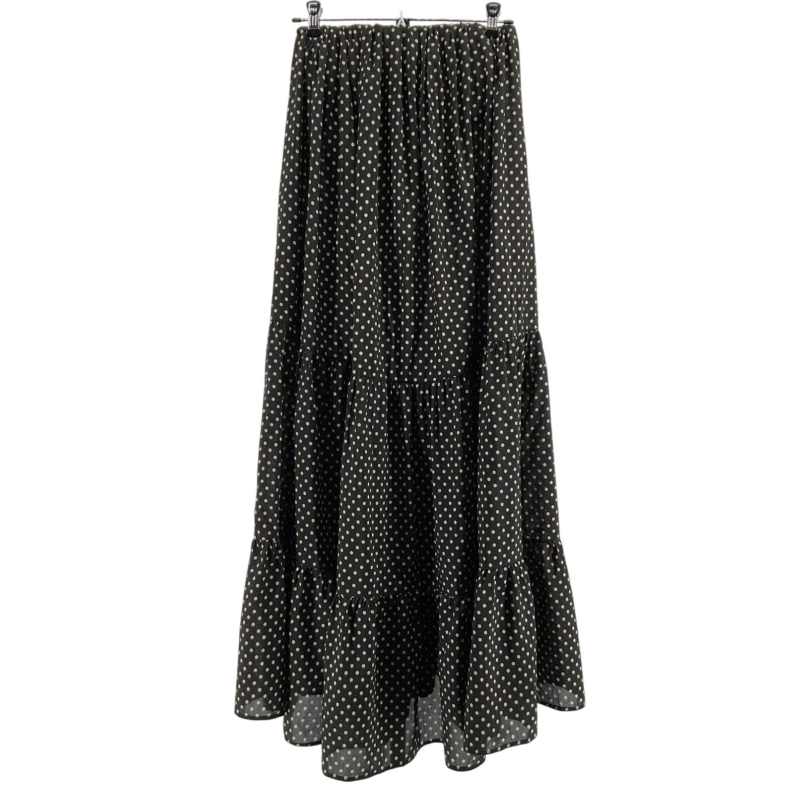 Matteau Polka Dot Black Cotton Print Long Skirt Size 2