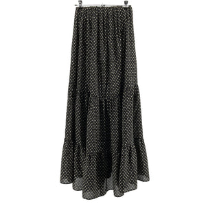 Matteau Polka Dot Black Cotton Print Long Skirt Size 2