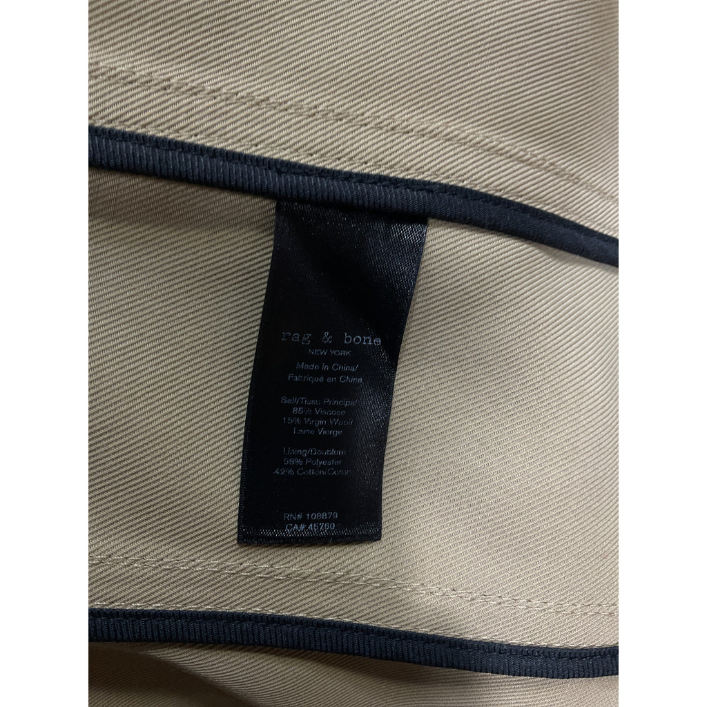 Rag & Bone 'Beverly' Tan Cropped Trench Coat Size S