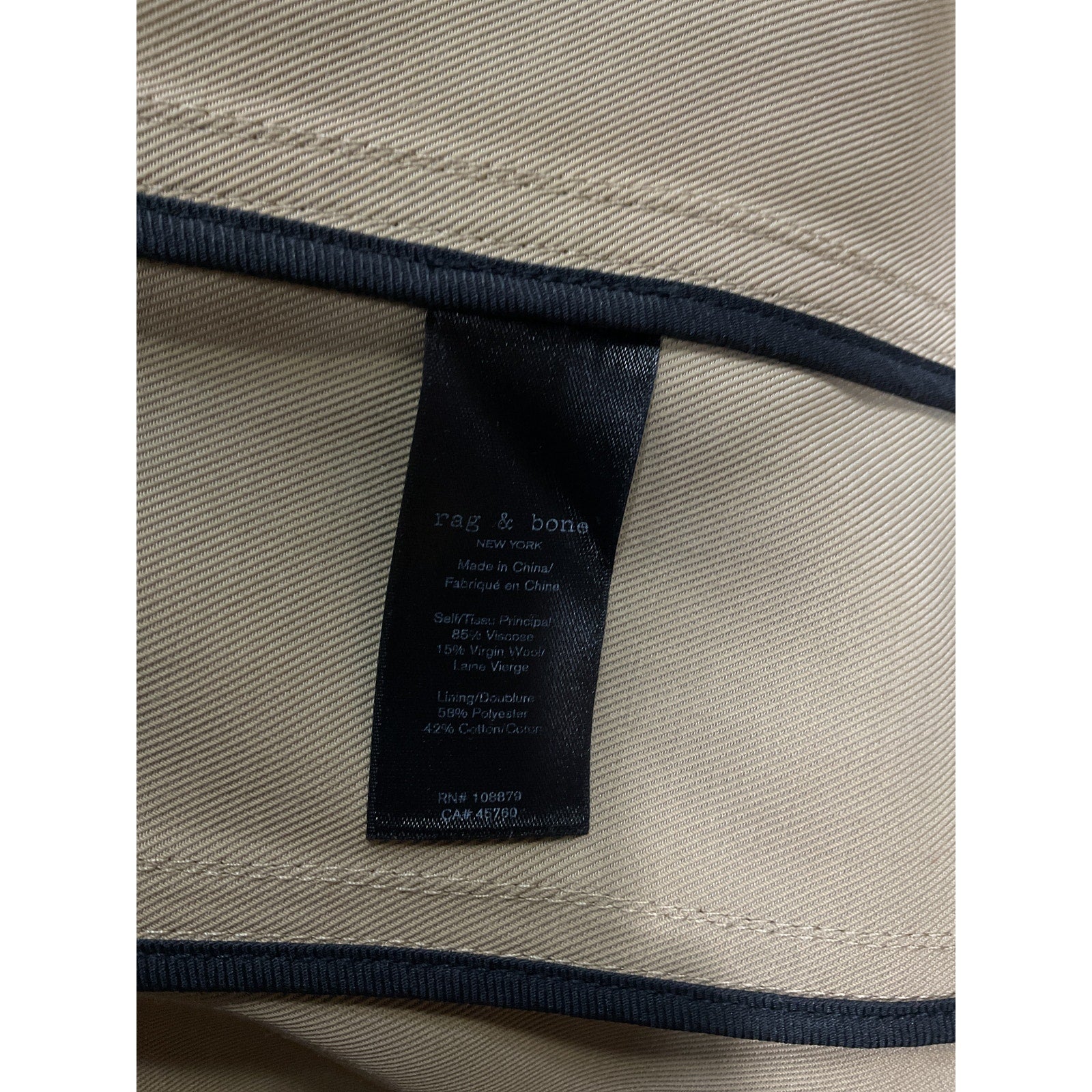 Rag & Bone 'Beverly' Tan Cropped Trench Coat Size S