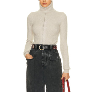 Isabel Marant Textured Snow Grey Amina Jacket Size EU 34 / US 2