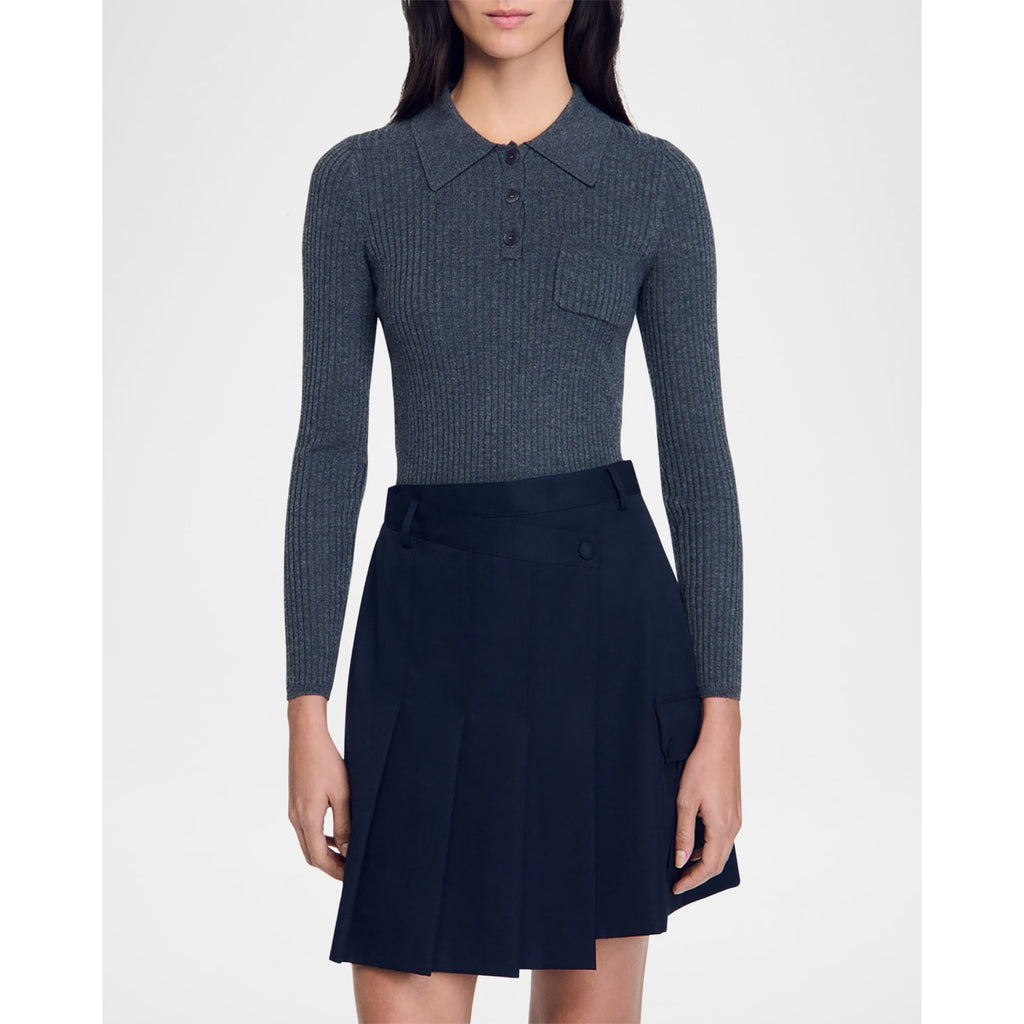 Sandro 'Harry' Gray Polo Sweater Size 0