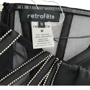 Retrofête Embellished Black Lex Bustier Top Size M