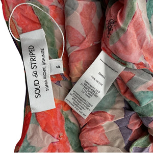 Solid & Striped Floral Multicolor Viv Halter Maxi Dress Size S
