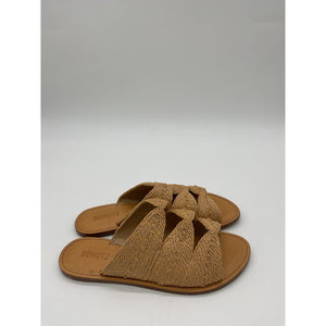 Schutz Ivy Beige Leather Sandal Size 10