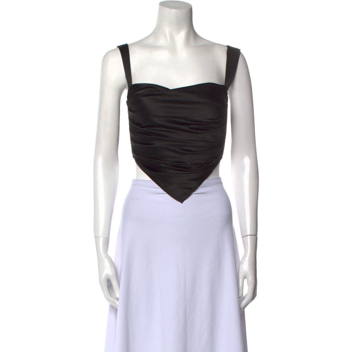 Miaou 'Square' Black Neckline Sleeveless Crop Top Size S