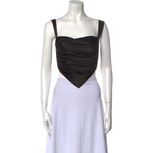 Miaou 'Square' Black Neckline Sleeveless Crop Top Size S