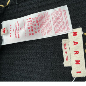 Marni Ribbed Black Whipstitch V-Neck Cardigan Size 48