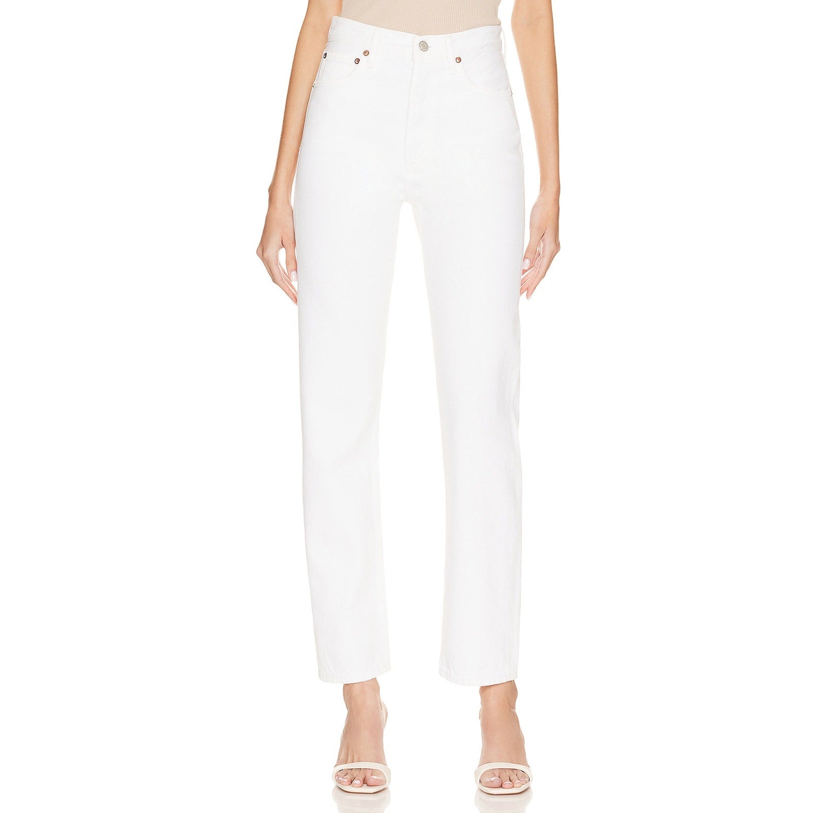 Agolde '90's' White Pinch Waist Denim Jeans Size 24