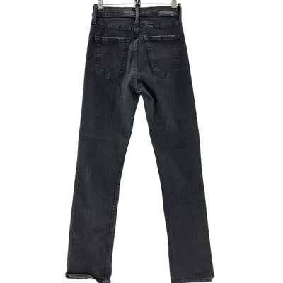 Mother High Rise Black Rider Skimp Straight Leg Denim Jeans Size 24