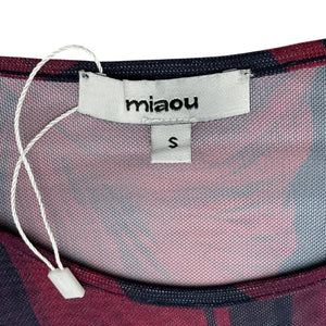 Miaou Sheer Burgundy Stone Print Long Sleeve Top Size S