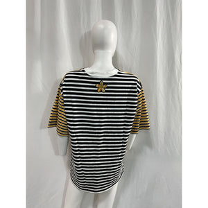Marni Striped Yellow Cotton-Jersey Short Sleeve T-Shirt Size S