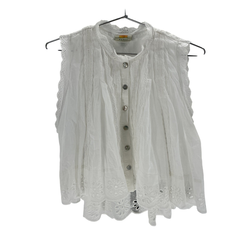 Farm Rio White Cotton Sleeveless Blouse Size XS