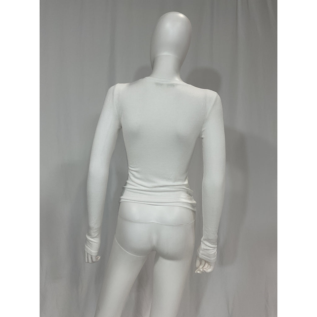 Favorite Daughter 'The Ribbed' White Long Sleeve Top Size XS