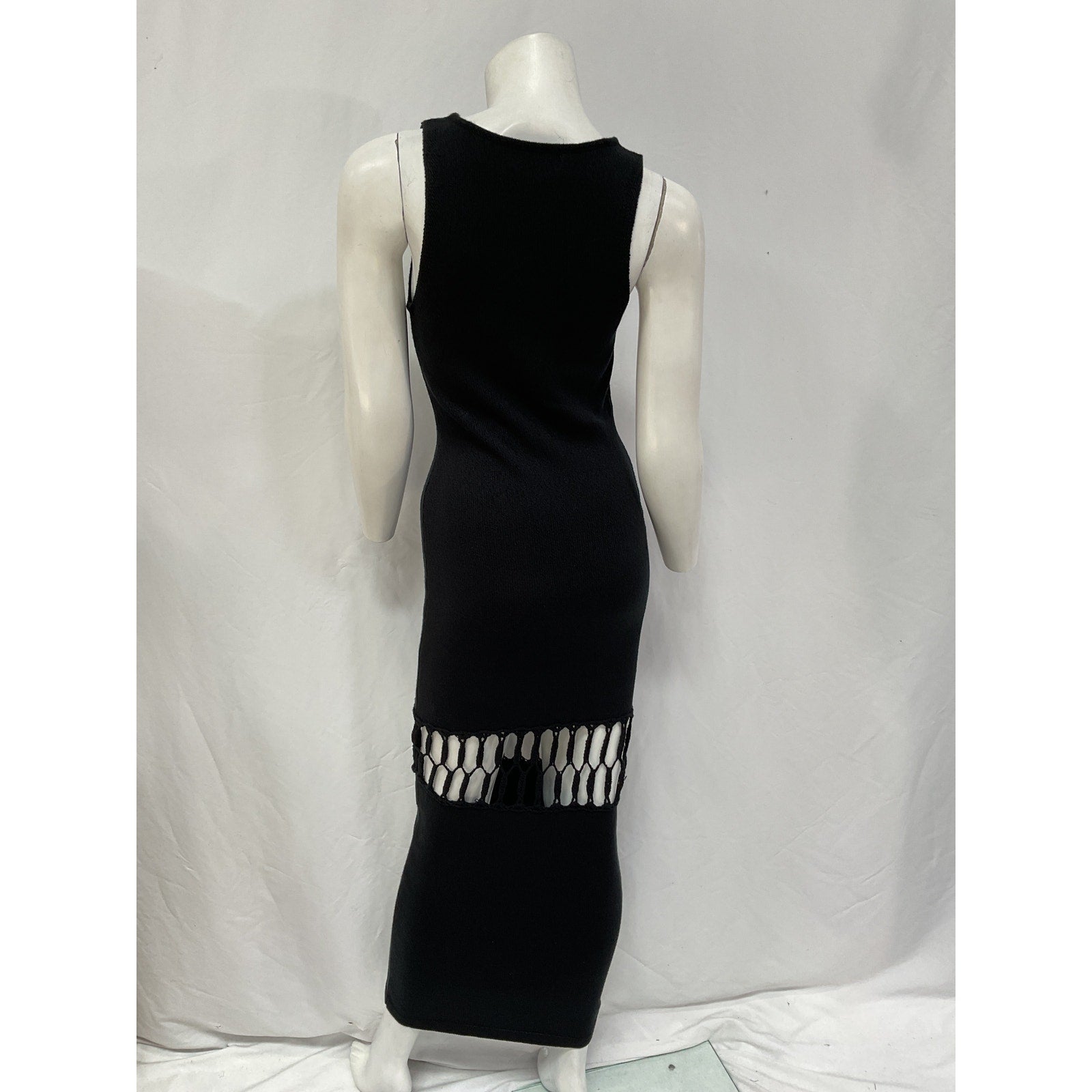 Michael Costello x Revolve 'Nicola' Black Cut Out Crochet Maxi Dress Size S