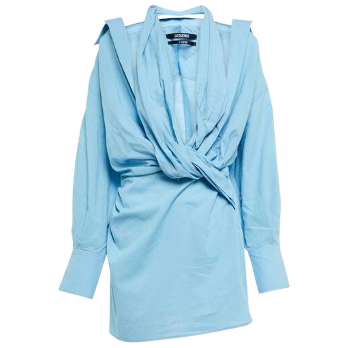 Jacquemus Draped Blue La Robe Agui Dress Size 40 FR / US 8