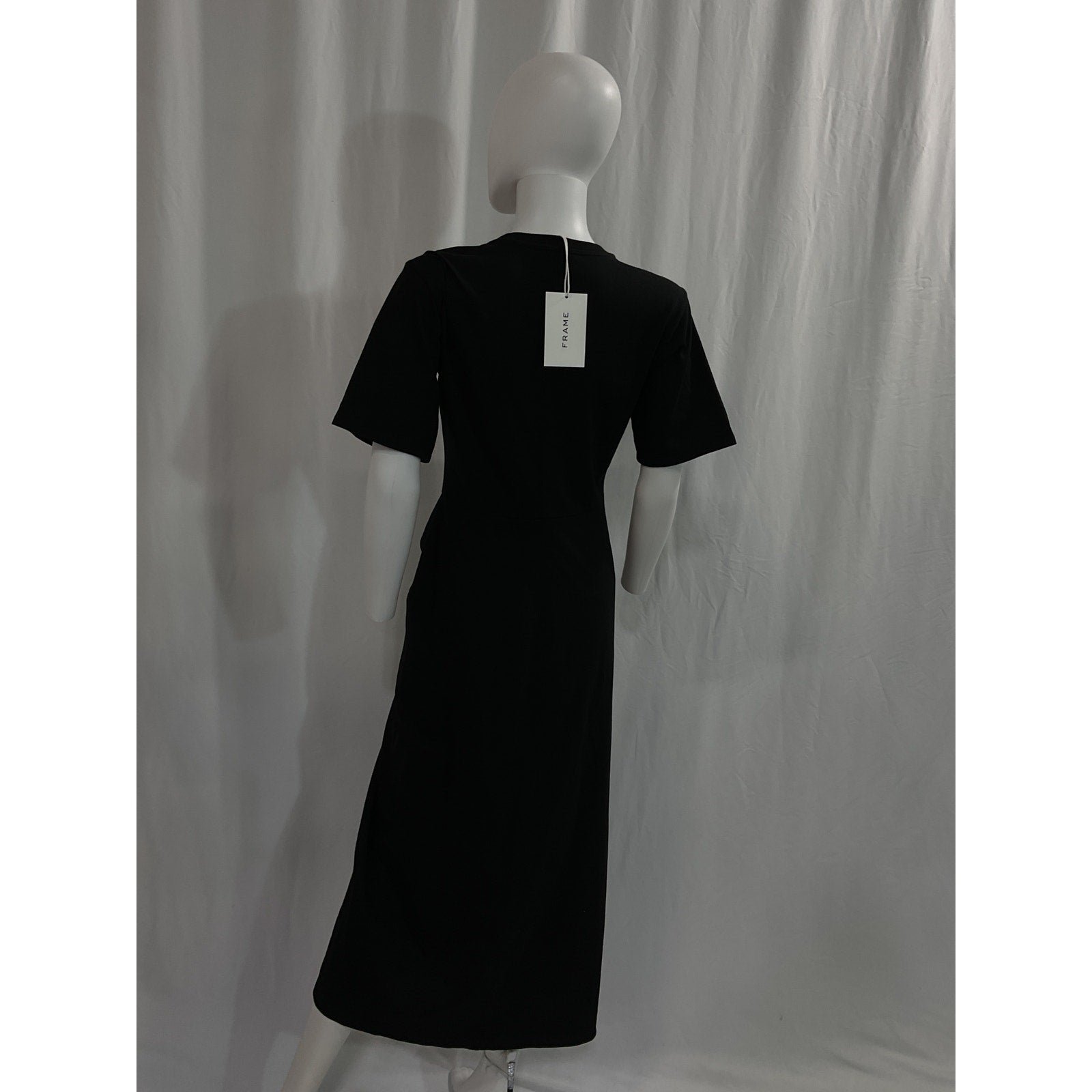 Frame 'Ruched' Black Front Tie Dress Size S - NWT
