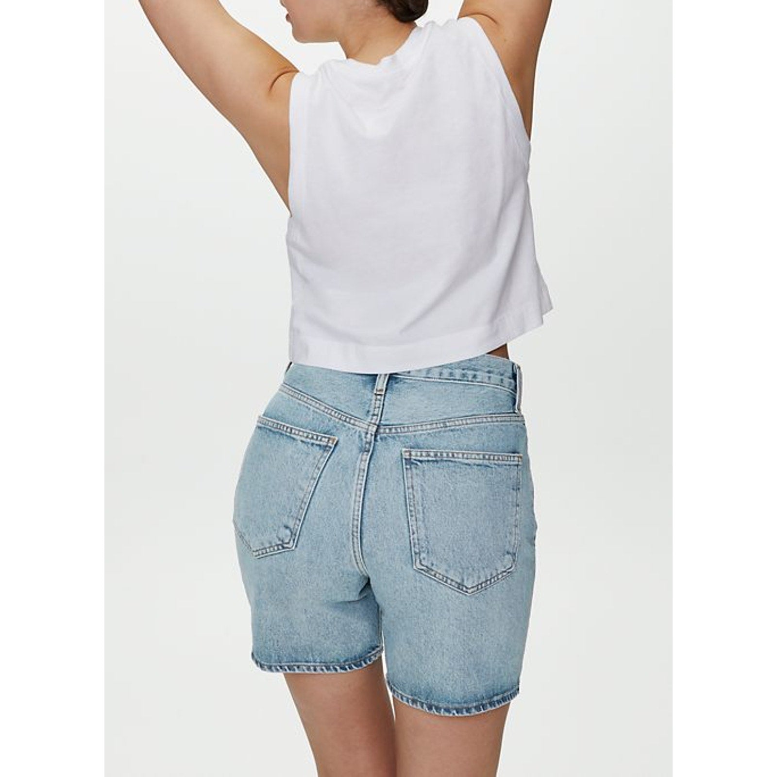 Agolde 'Criss Cross' Blue Denim Jean Short Size 23