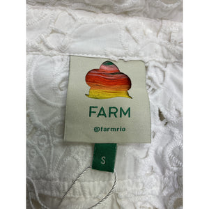 Farm Rio Embroidered White Sun Eyelet Shirt Size S