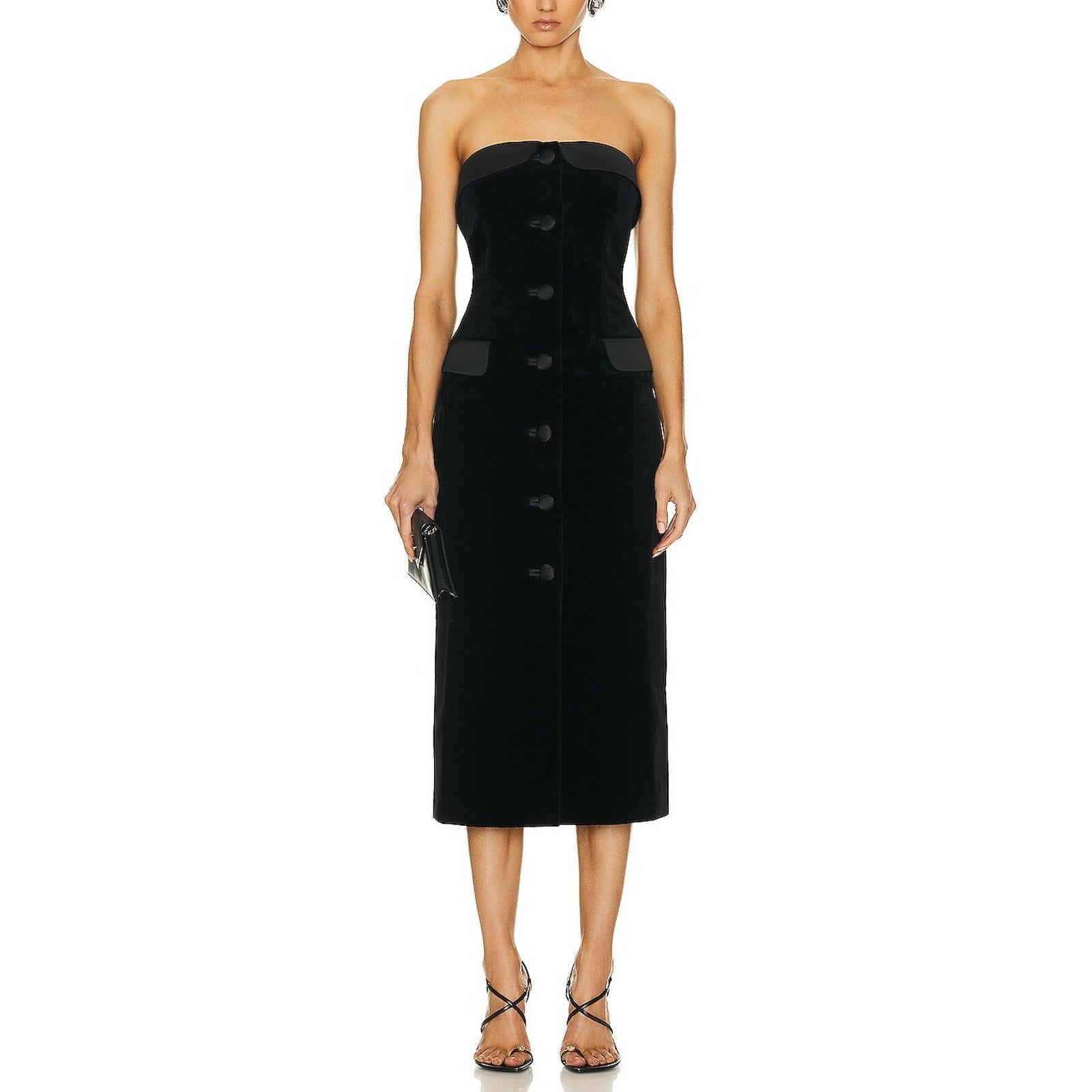 Marianna Senchina 'Diana' Black Cotton Midi Jacket Dress Size XS