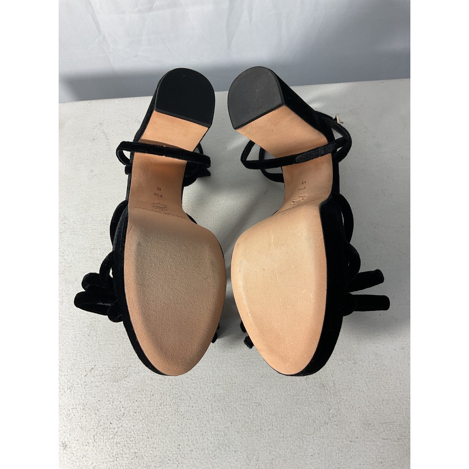 Loeffler Randall 'Melany' Black Velvet Sandal Size 7.5