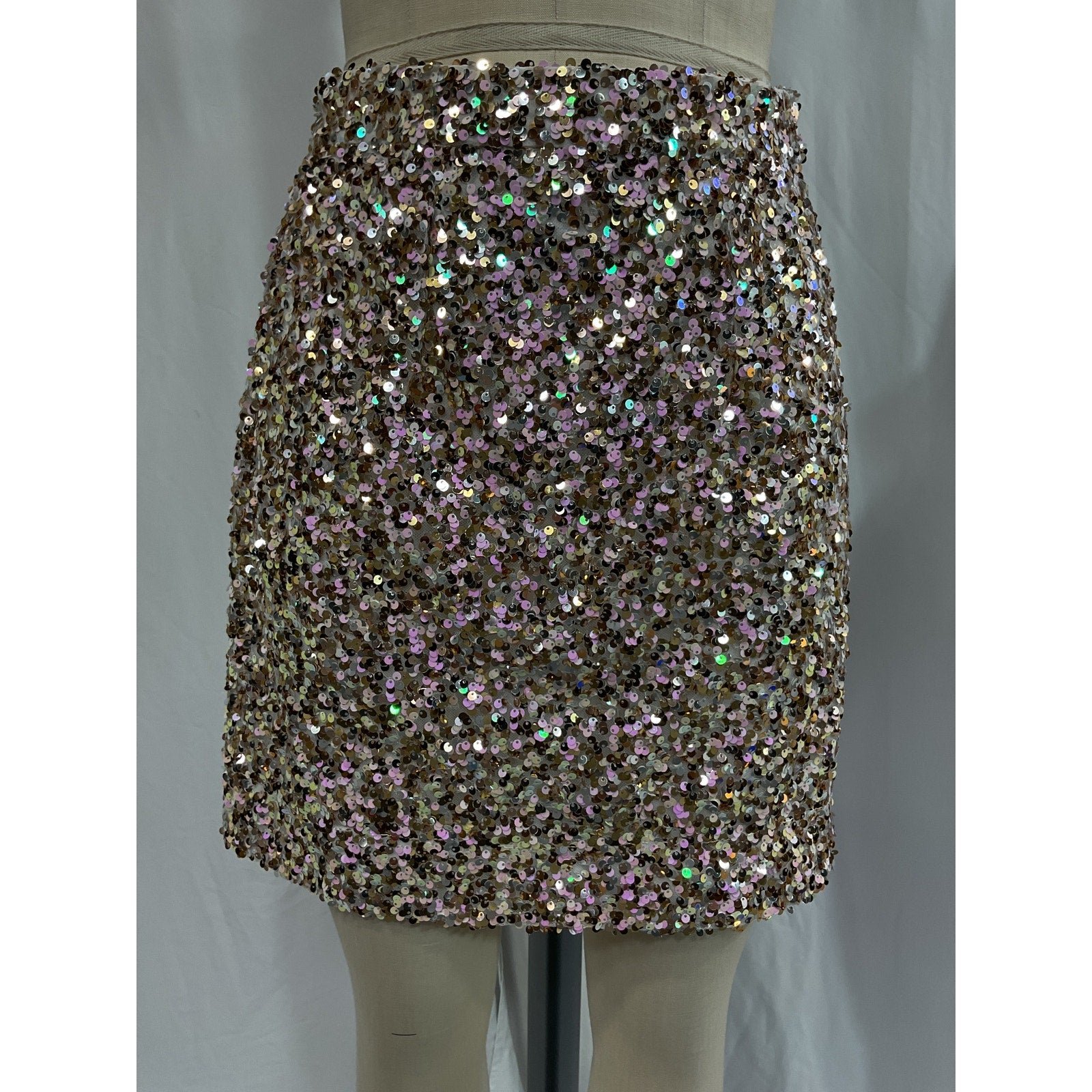 Sabina Musayev 'Violeta' White Sequin Embellished Mini Skirt Size S - NWT