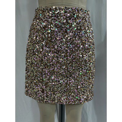 Sabina Musayev 'Violeta' White Sequin Embellished Mini Skirt Size S - NWT