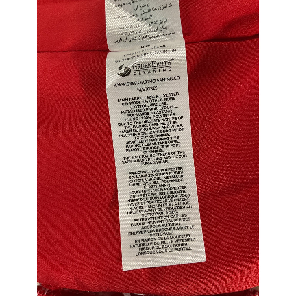 Self-Portrait 'Check' Red Polyester  Mini Dress Size 6