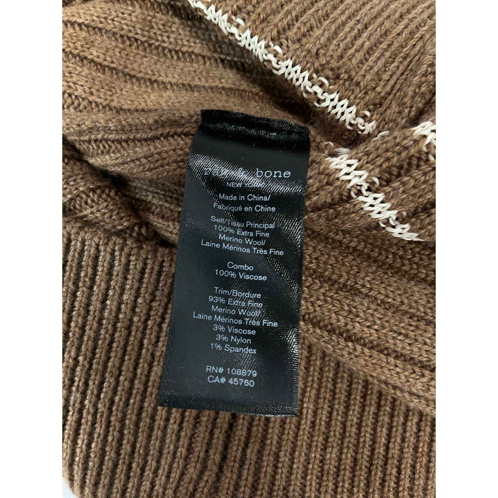 Rag & Bone 'Monti' Brown Stripe Polo Size S