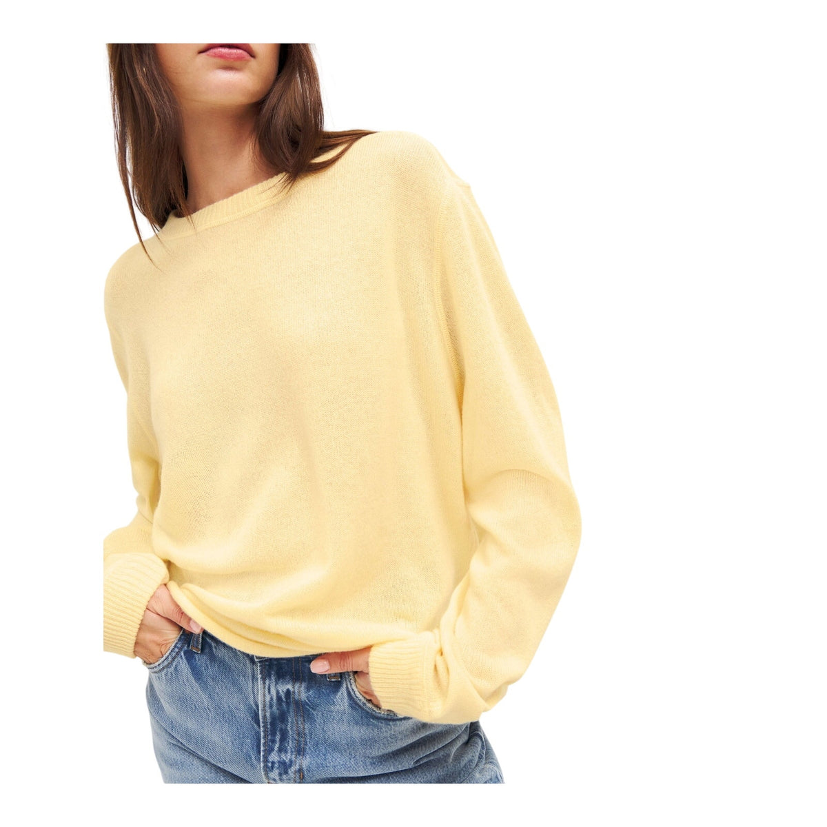 Reformation Cashmere Yellow Boyfriend Sweater Size M