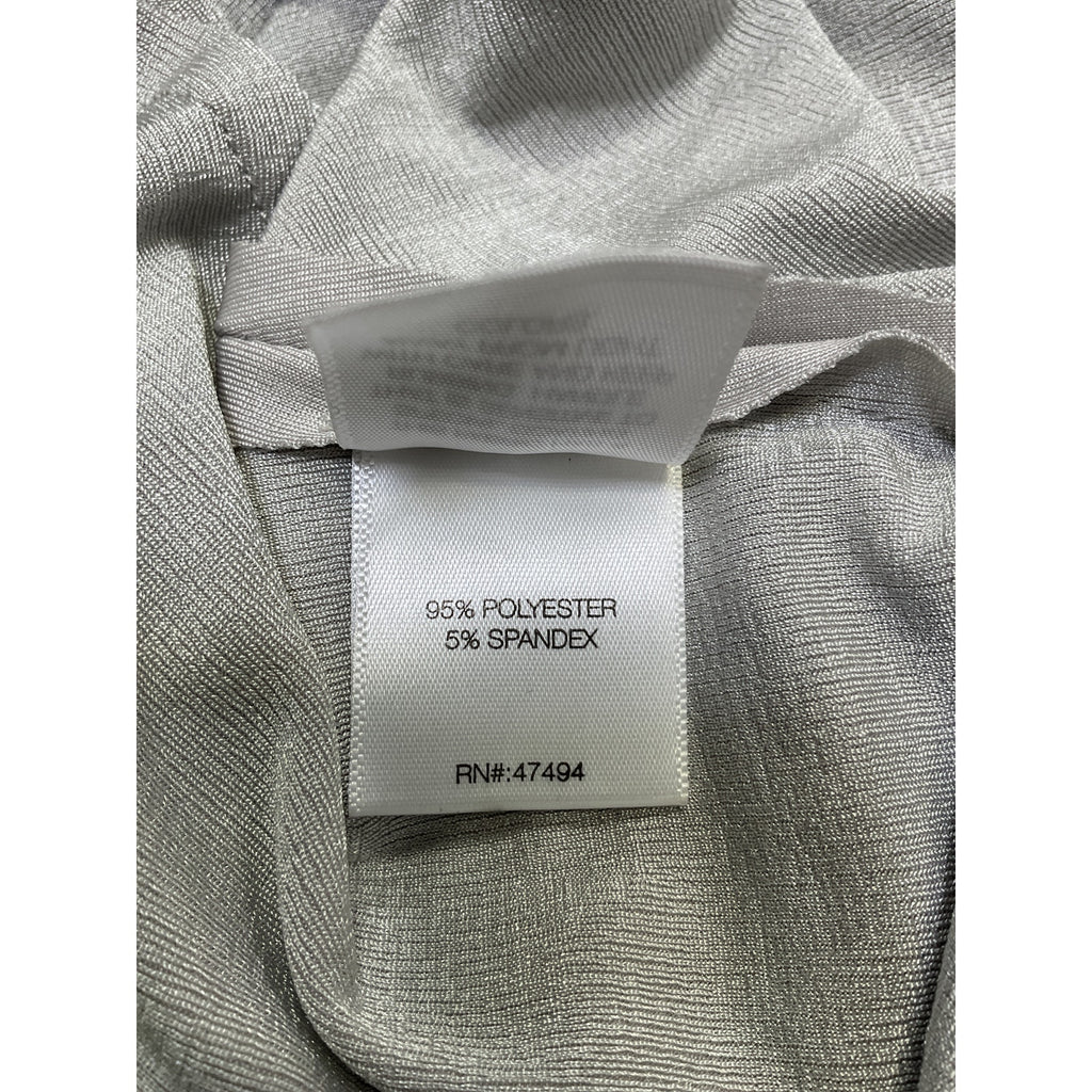 Norma Kamali Grey Polyester Cropped Slim Fit Long Sleeve Turtleneck Top Size S