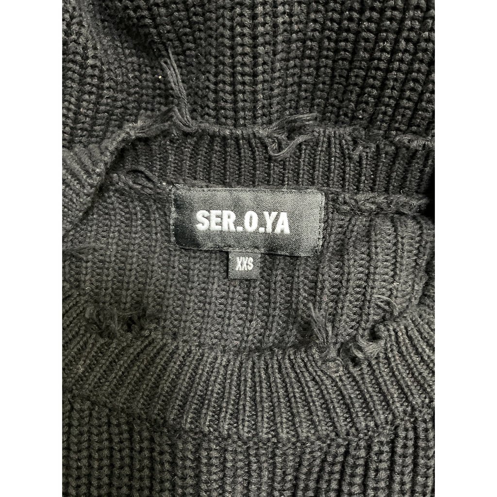 Ser.O.Ya 'Devin' Black Cotton Sweater Size XXS