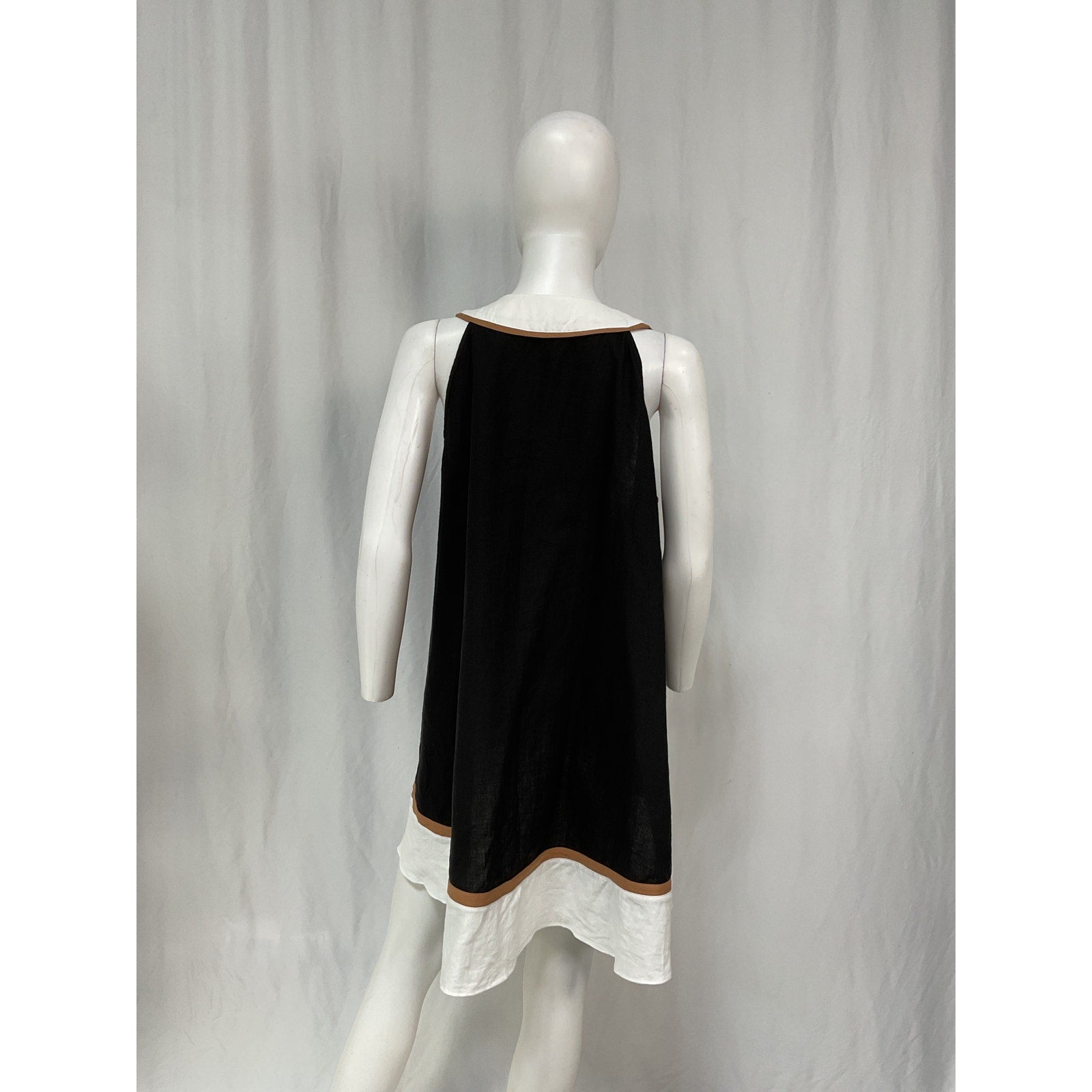 Caroline Constas 'Cassia' Black Linen Coverup Dress Size S - NWT