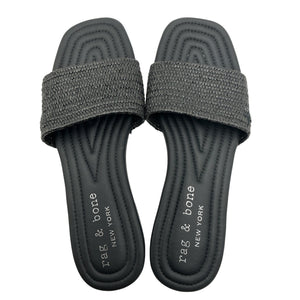 Rag & Bone Woven Black Ellie Slides Size 7.5 US / 37.5 EU
