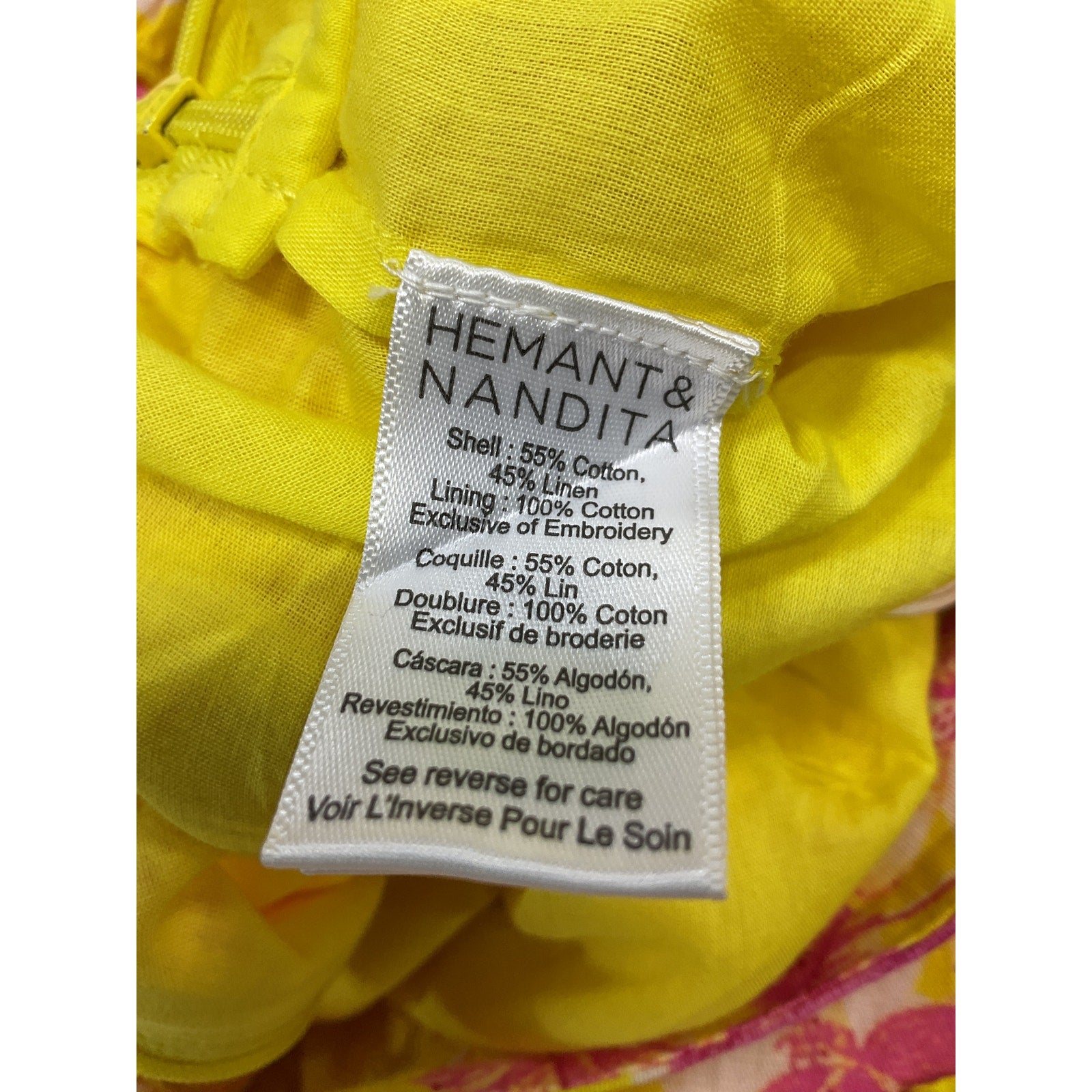Hemant And Nandita 'Auril' Yellow Maxi Skirt Size M - NWT