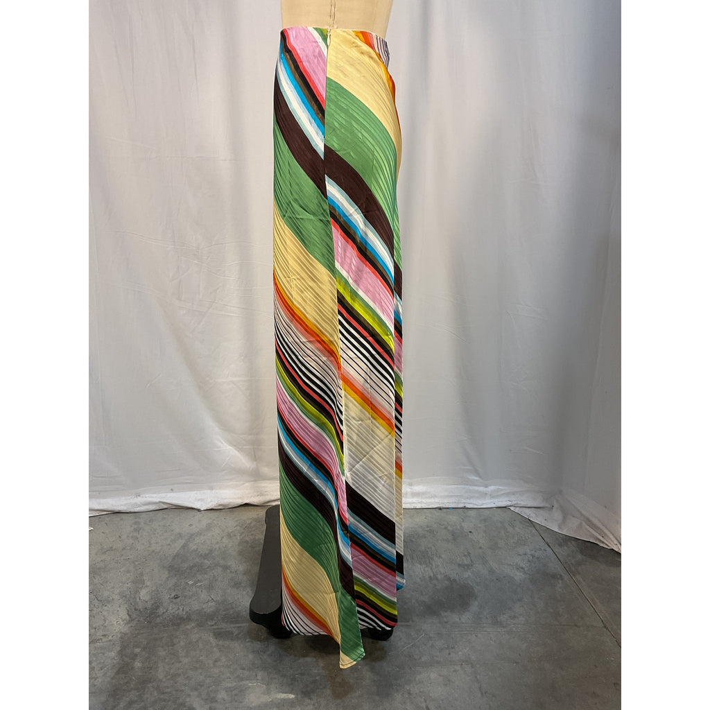 Christopher John Rogers 'Bias' Green Satin Maxi Skirt Size 2